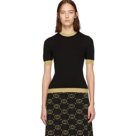 Gucci Black Sweater with Gold Accents Size XS - Picture 3 of 10